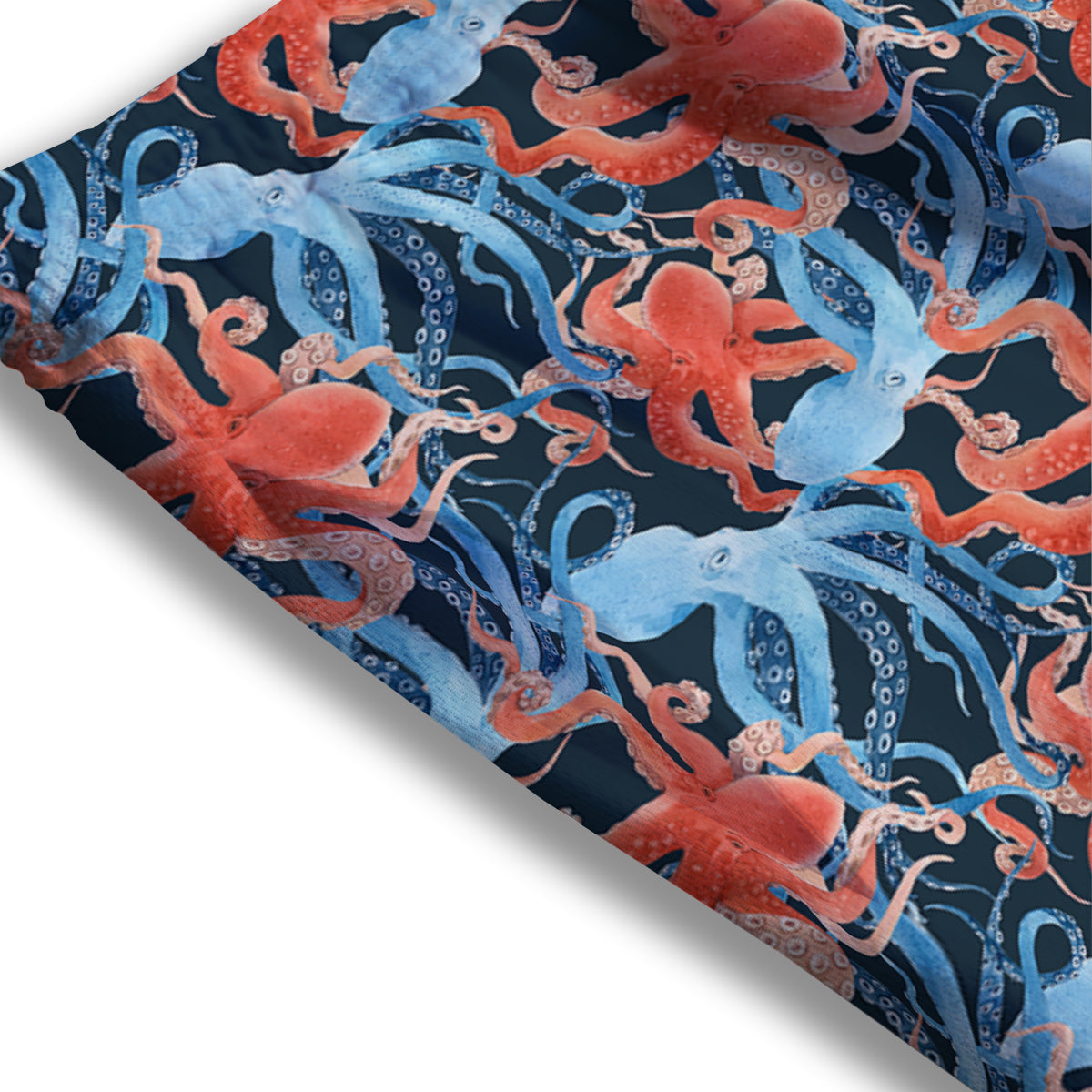 Octopus Watercolor Print Pattern Mesh Shorts
