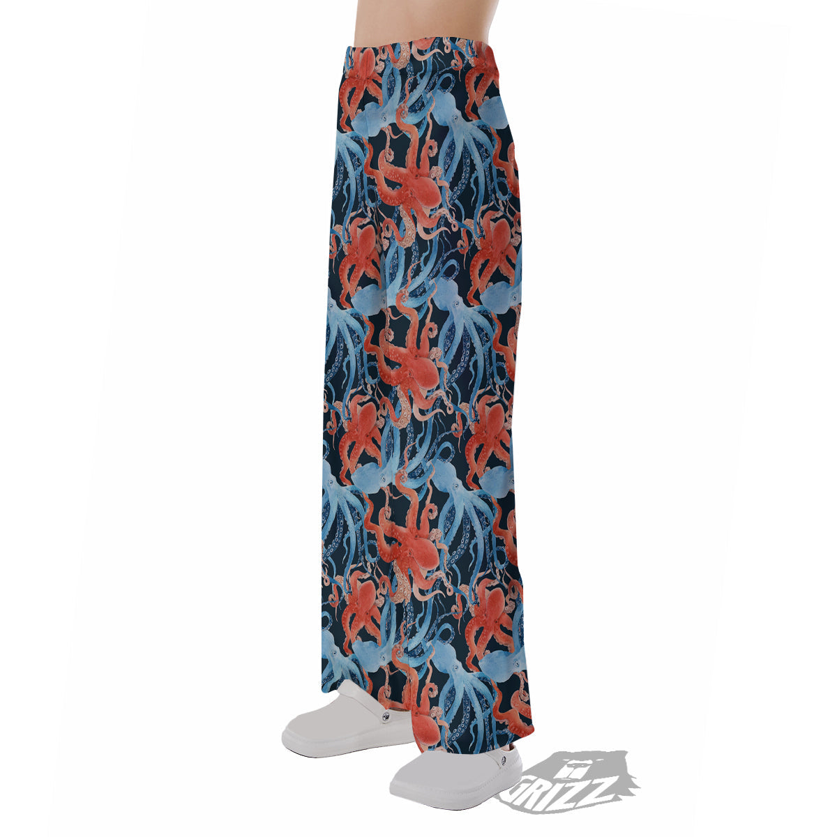 Octopus Watercolor Print Pattern Pajama Pants-grizzshop