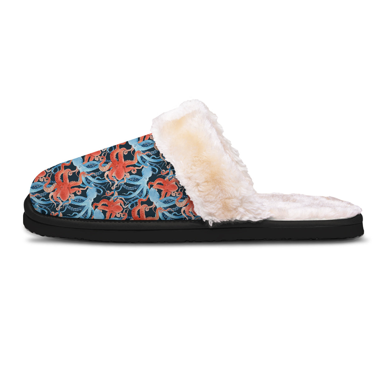 Octopus Watercolor Print Pattern Slippers-grizzshop
