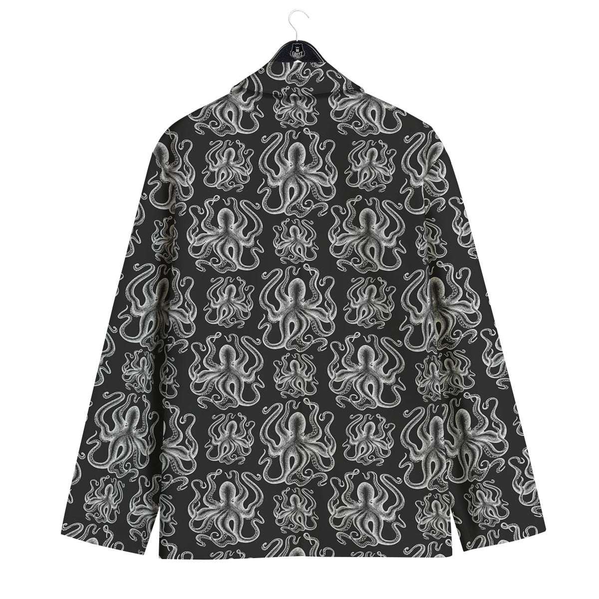 Octopus White And Black Print Pattern Men's Sport Coat-grizzshop