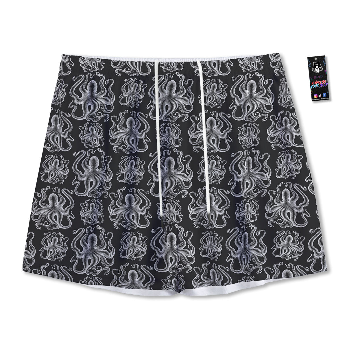Palm Leaf Green Tropical Print Pattern Mesh Shorts