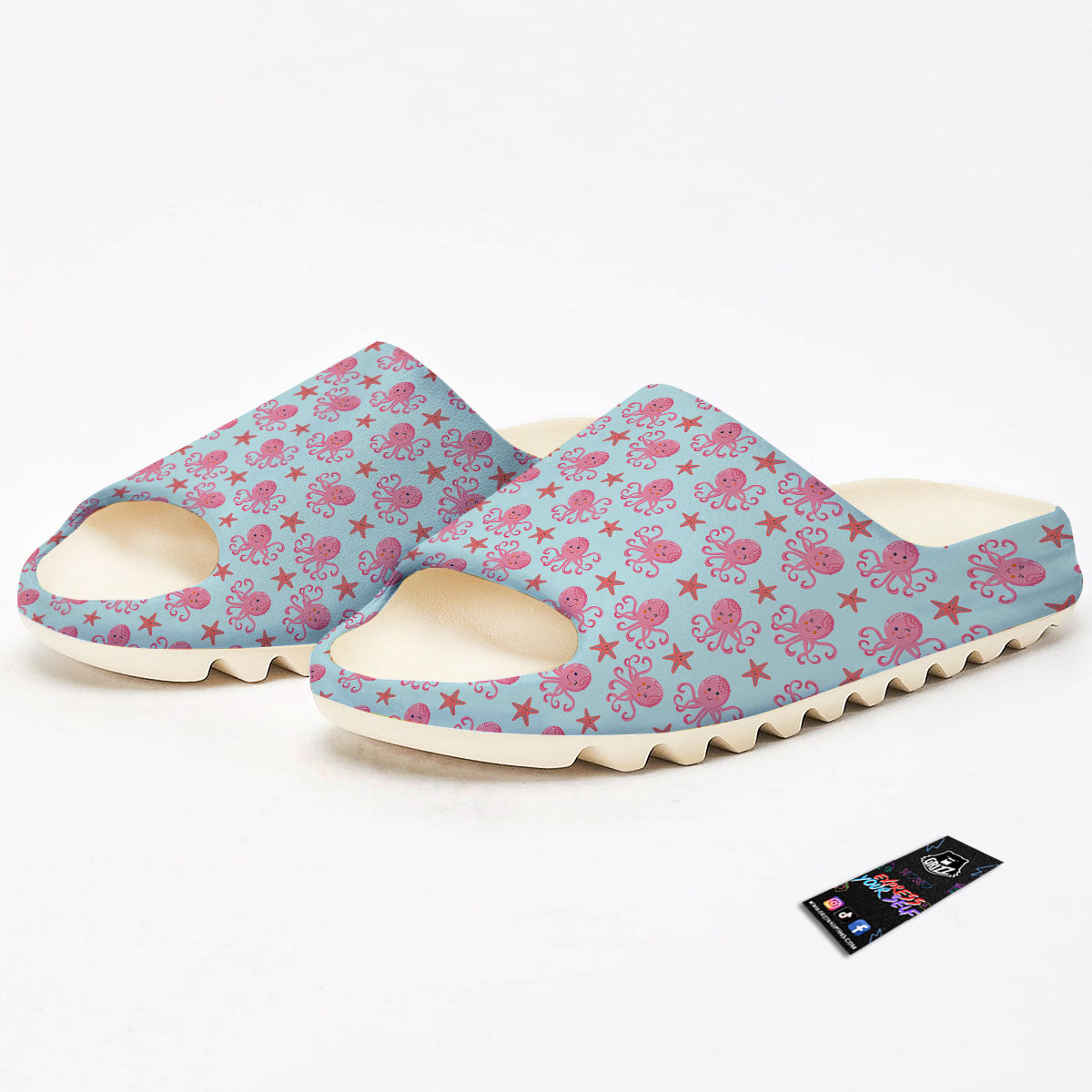 Octopus Cartoon Print Pattern Sandals-grizzshop