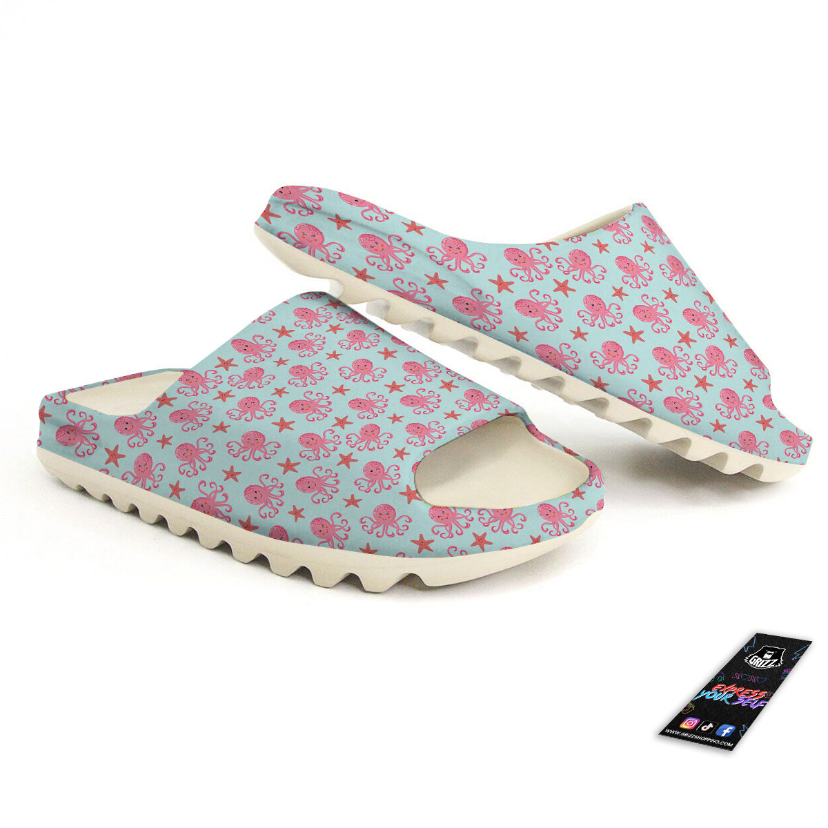 Octopus Cartoon Print Pattern Sandals-grizzshop