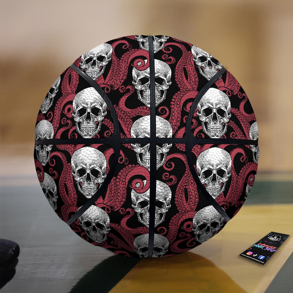 Octopus Tentacles Print Pattern Basketball