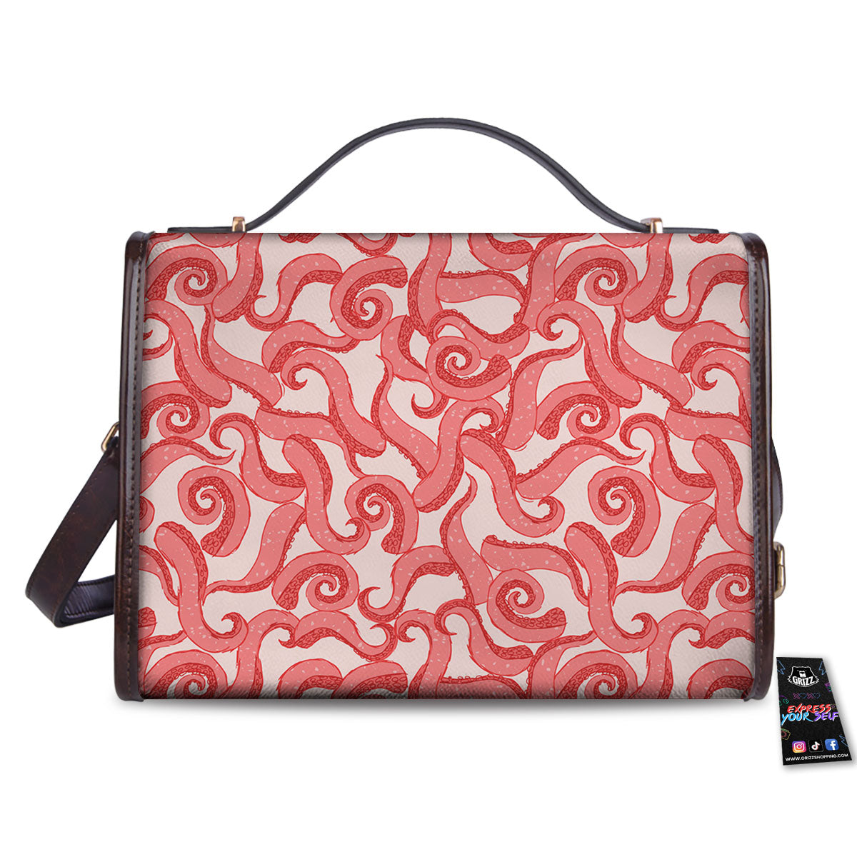 Octopus Tentacles Pink Print Pattern Women's Satchel Bag