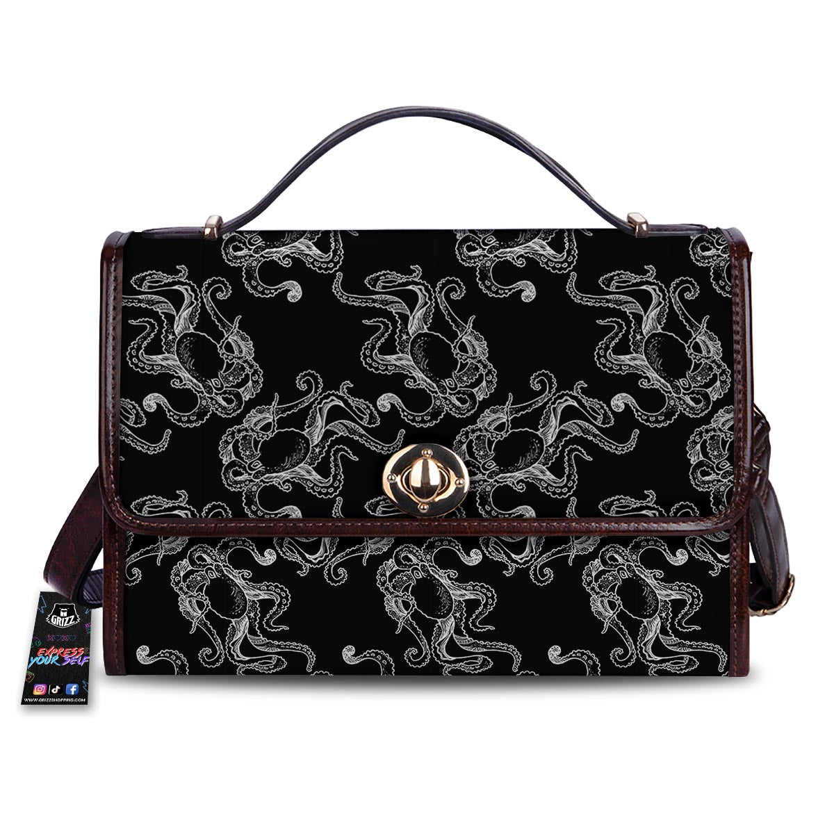 Octopus Tentacles Print Pattern Women's Satchel Bag