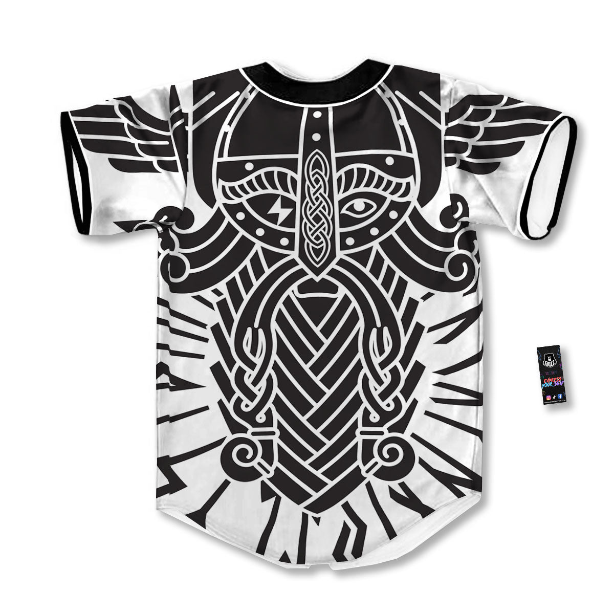 Odin God With Muninn And Huginn Print Baseball Jersey-grizzshop