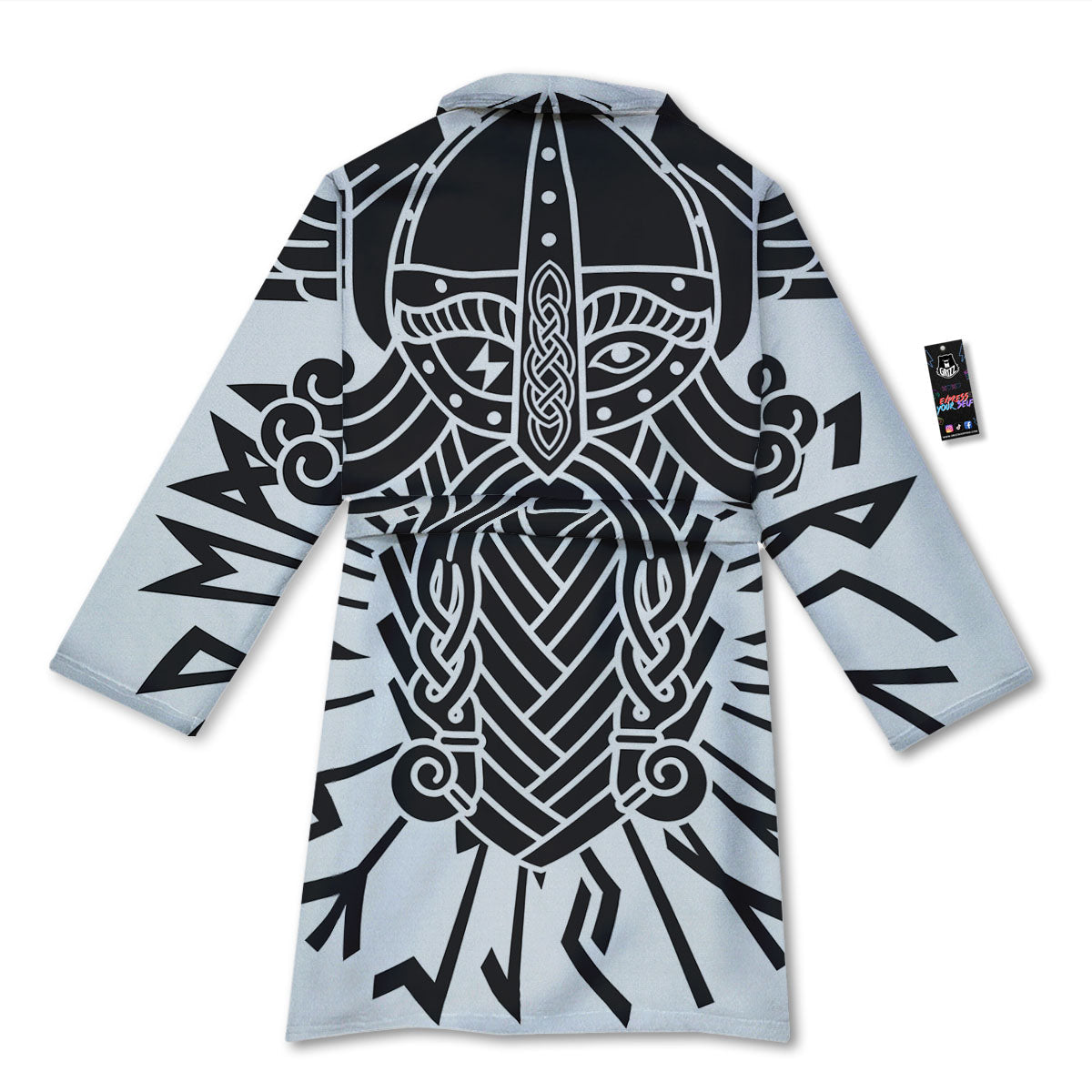 Odin God With Muninn And Huginn Print Bathrobe-grizzshop