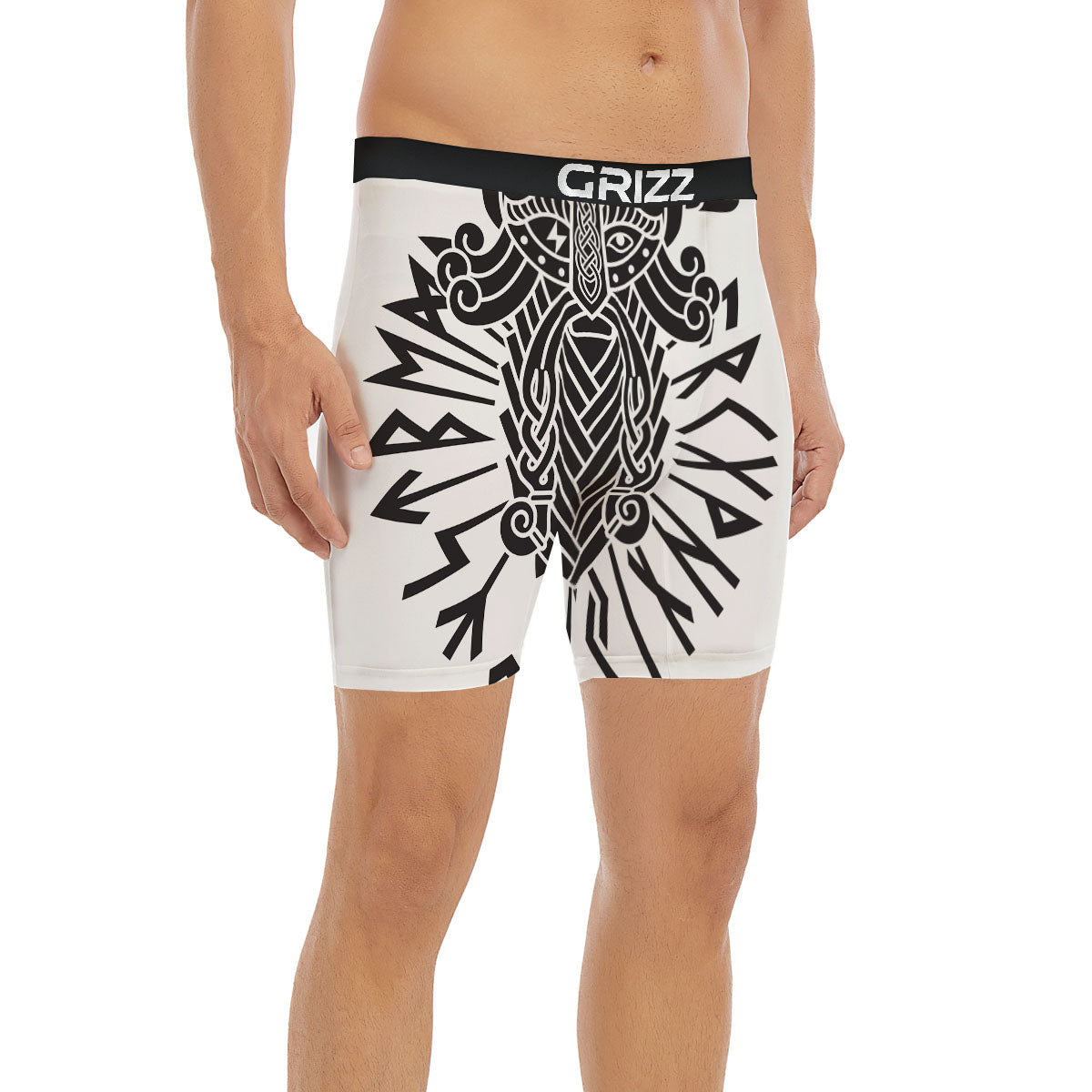 Odin God With Muninn And Huginn Print Boxer Briefs-grizzshop