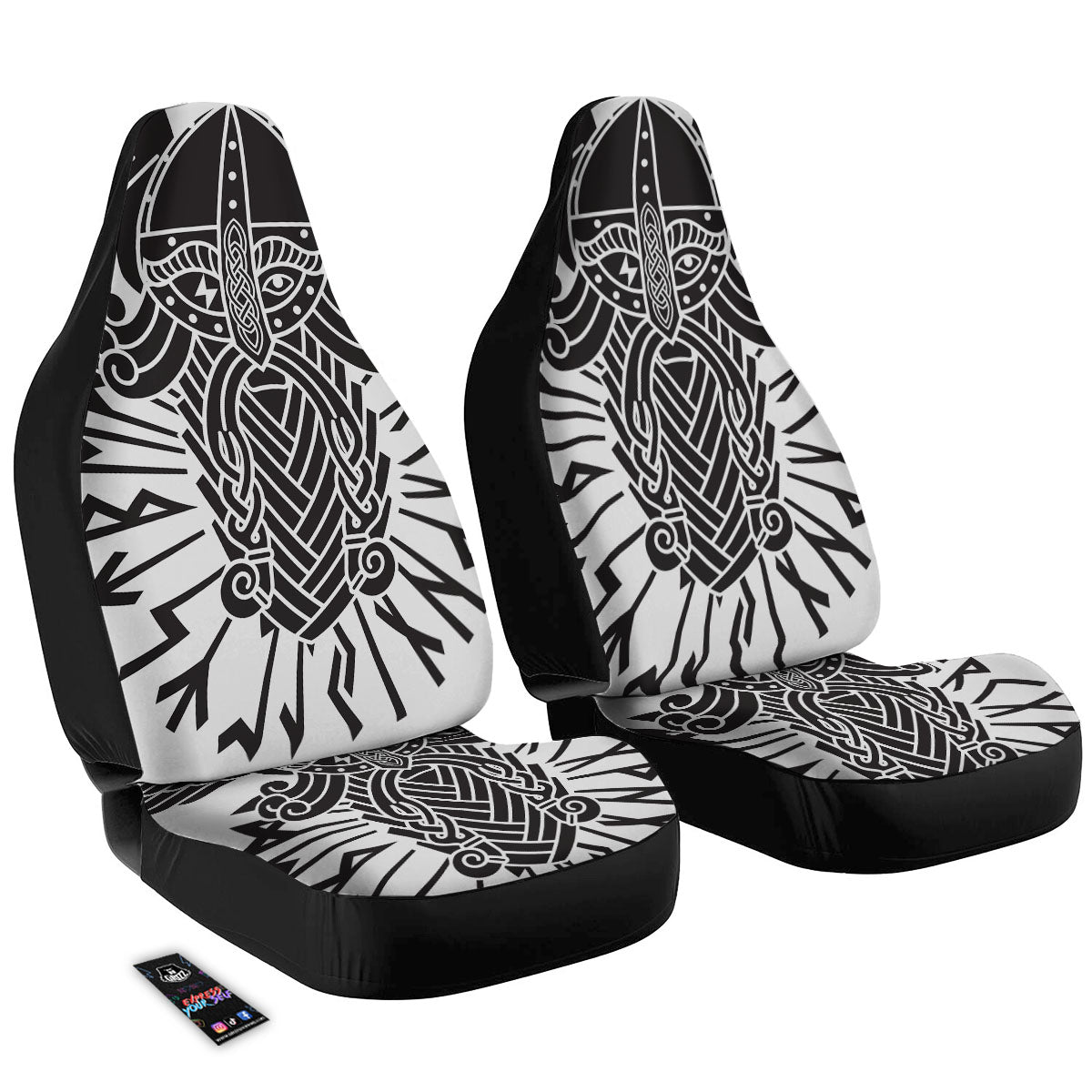 Odin God With Muninn And Huginn Print Car Seat Covers-grizzshop