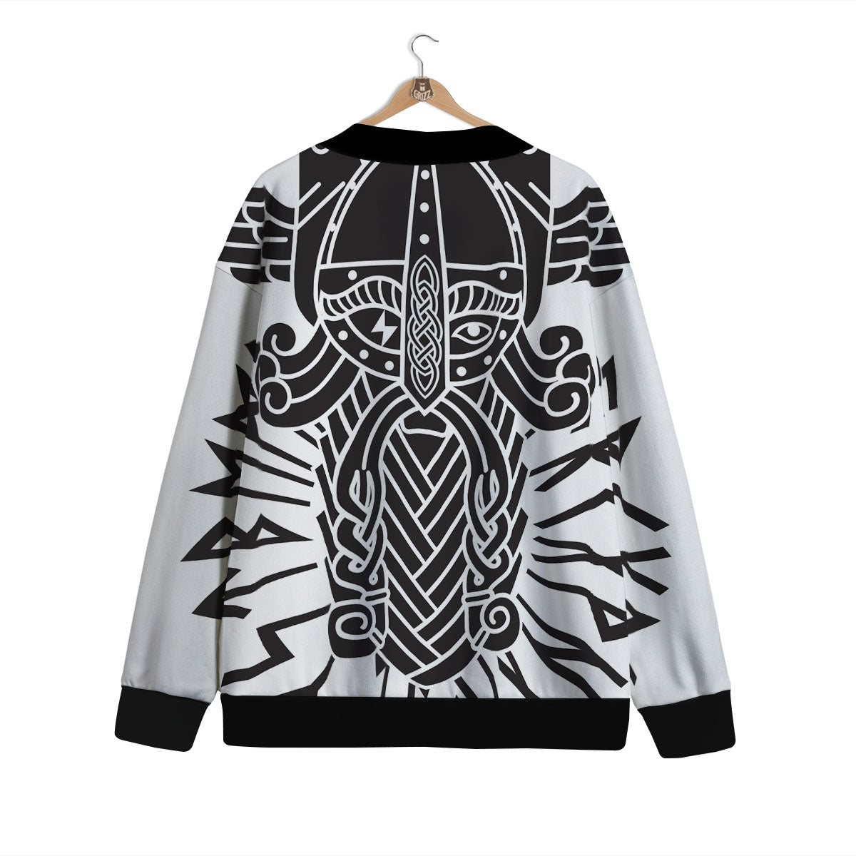 Odin God With Muninn And Huginn Print Cardigan-grizzshop