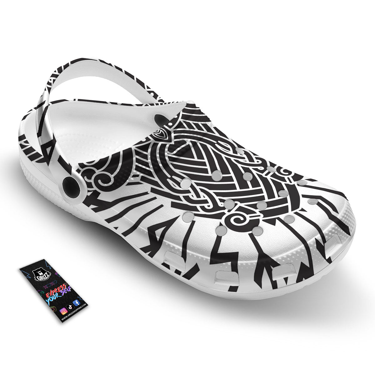 Odin God With Muninn And Huginn Print Clog-grizzshop