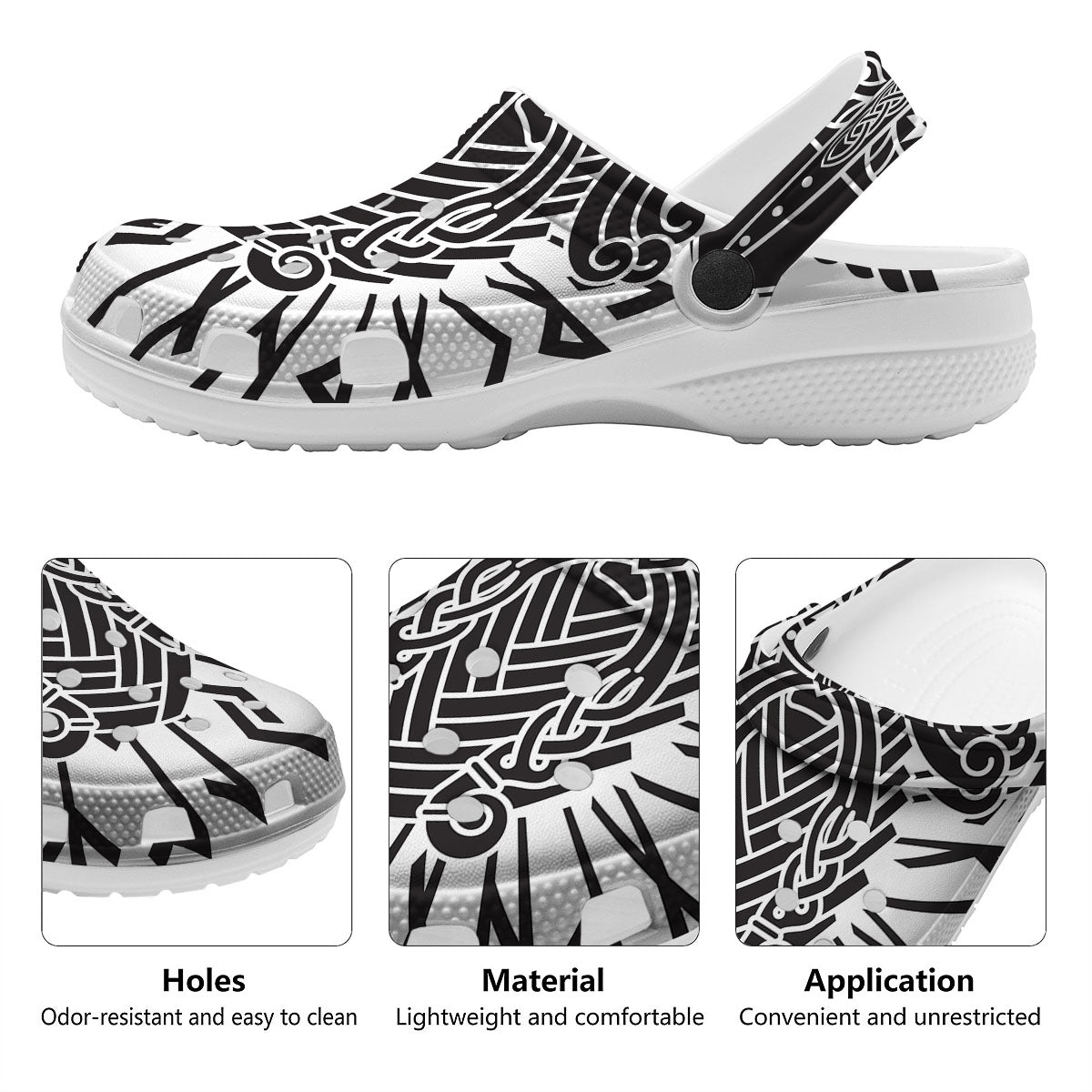 Odin God With Muninn And Huginn Print Clog-grizzshop