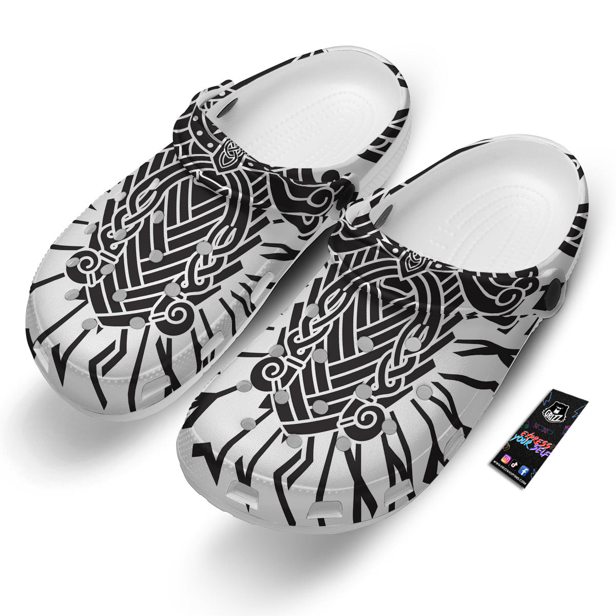 Odin God With Muninn And Huginn Print Clog-grizzshop