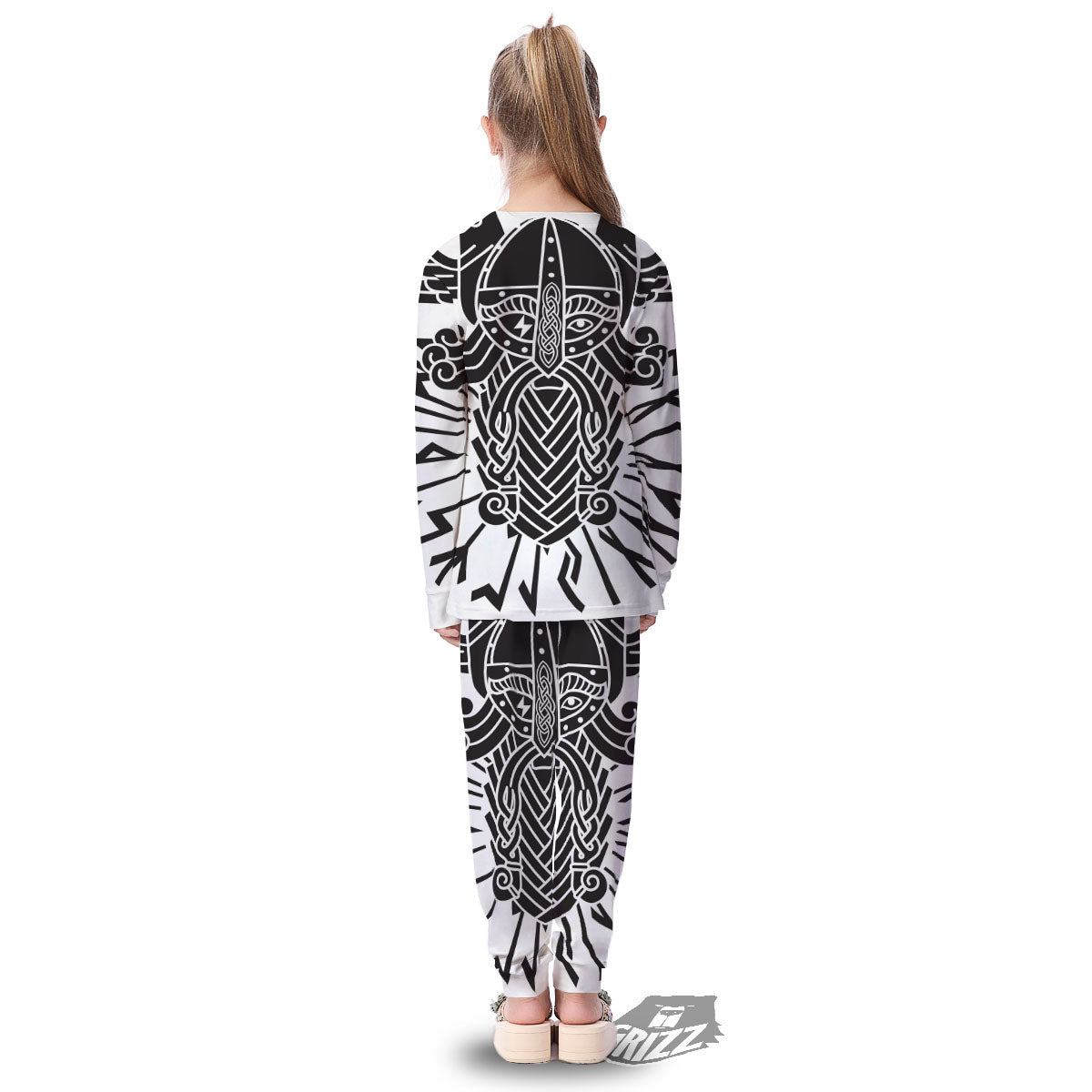Odin God With Muninn And Huginn Print Kid's Pajamas-grizzshop