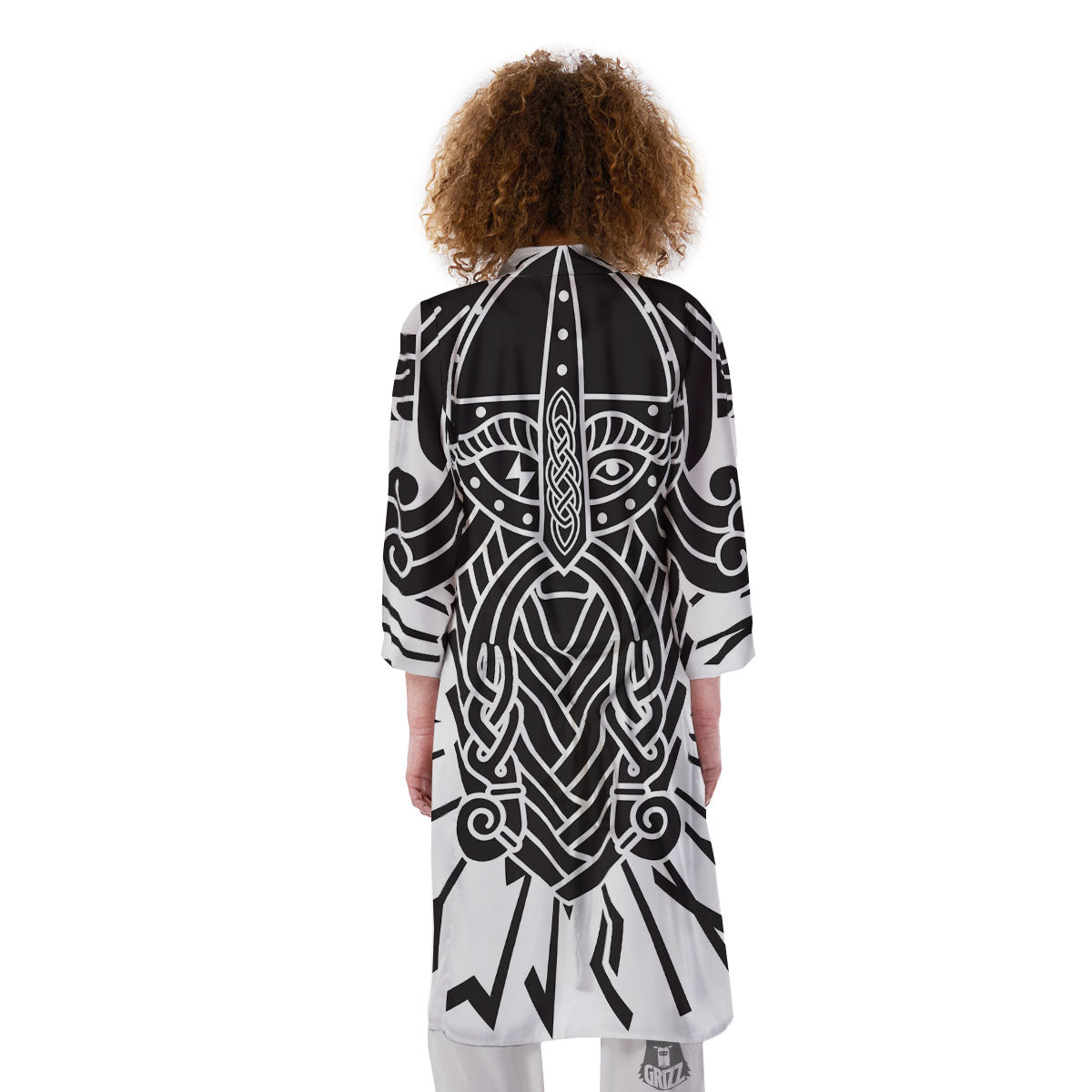 Odin God With Muninn And Huginn Print Kimono-grizzshop