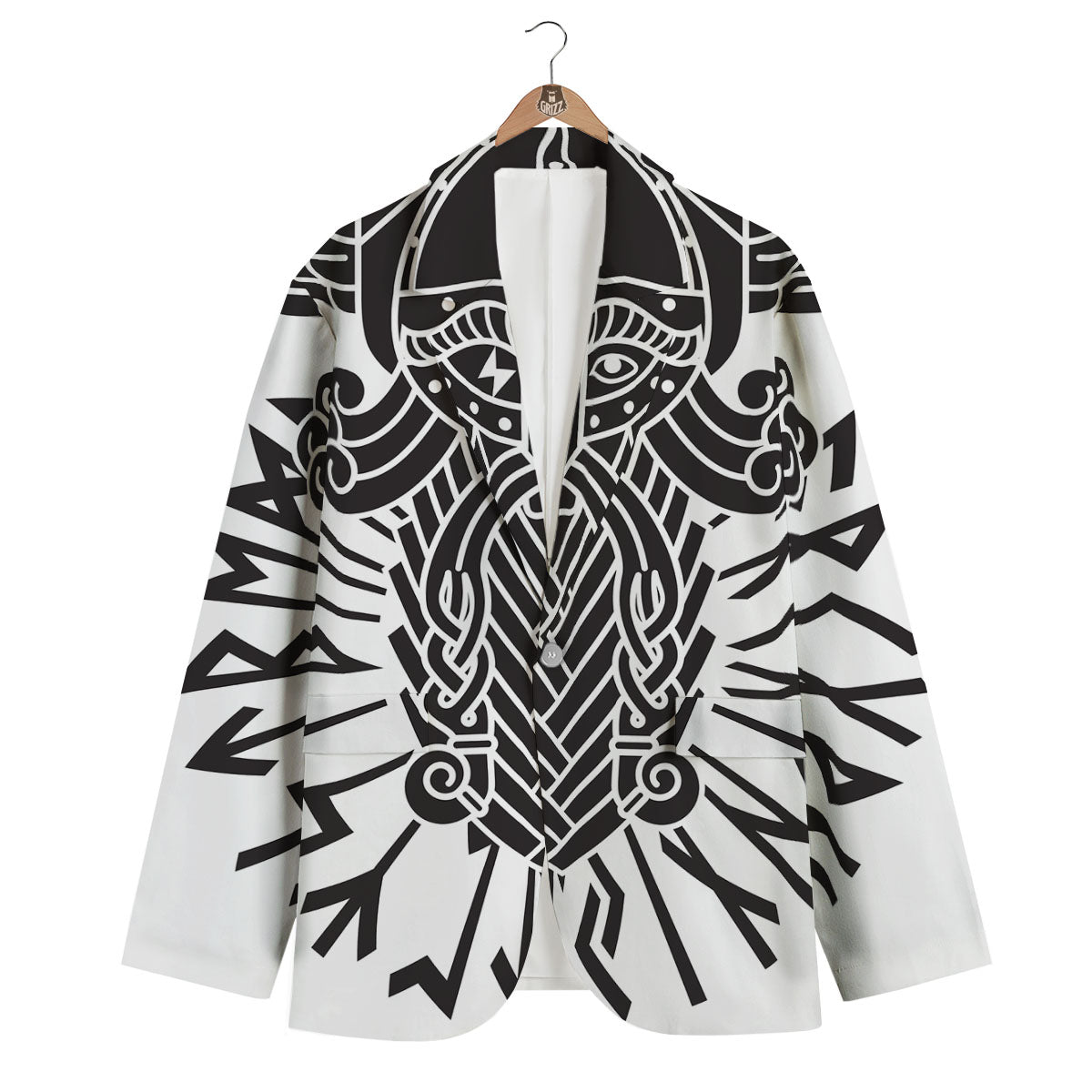 Odin God With Muninn And Huginn Print Men's Blazer-grizzshop