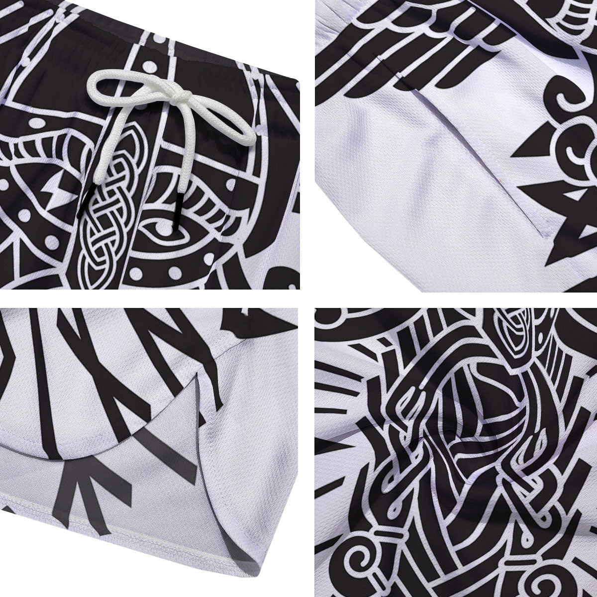 Odin God With Muninn And Huginn Print Men's Running Shorts-grizzshop
