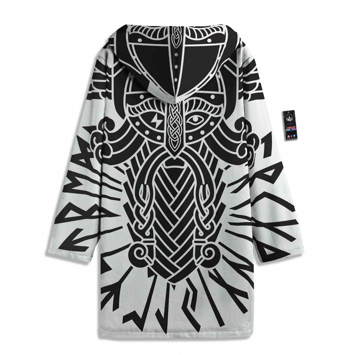 Odin God With Muninn And Huginn Print Men's Windbreaker Jacket-grizzshop