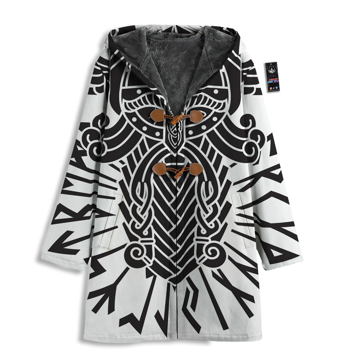Odin God With Muninn And Huginn Print Men's Windbreaker Jacket-grizzshop