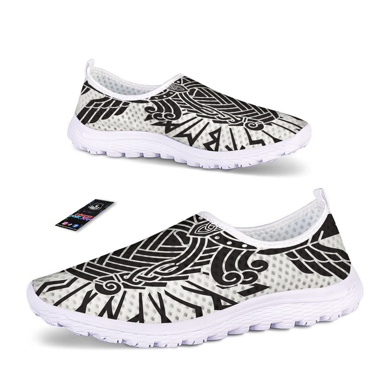 Odin God With Muninn And Huginn Print Nurse Shoes-grizzshop