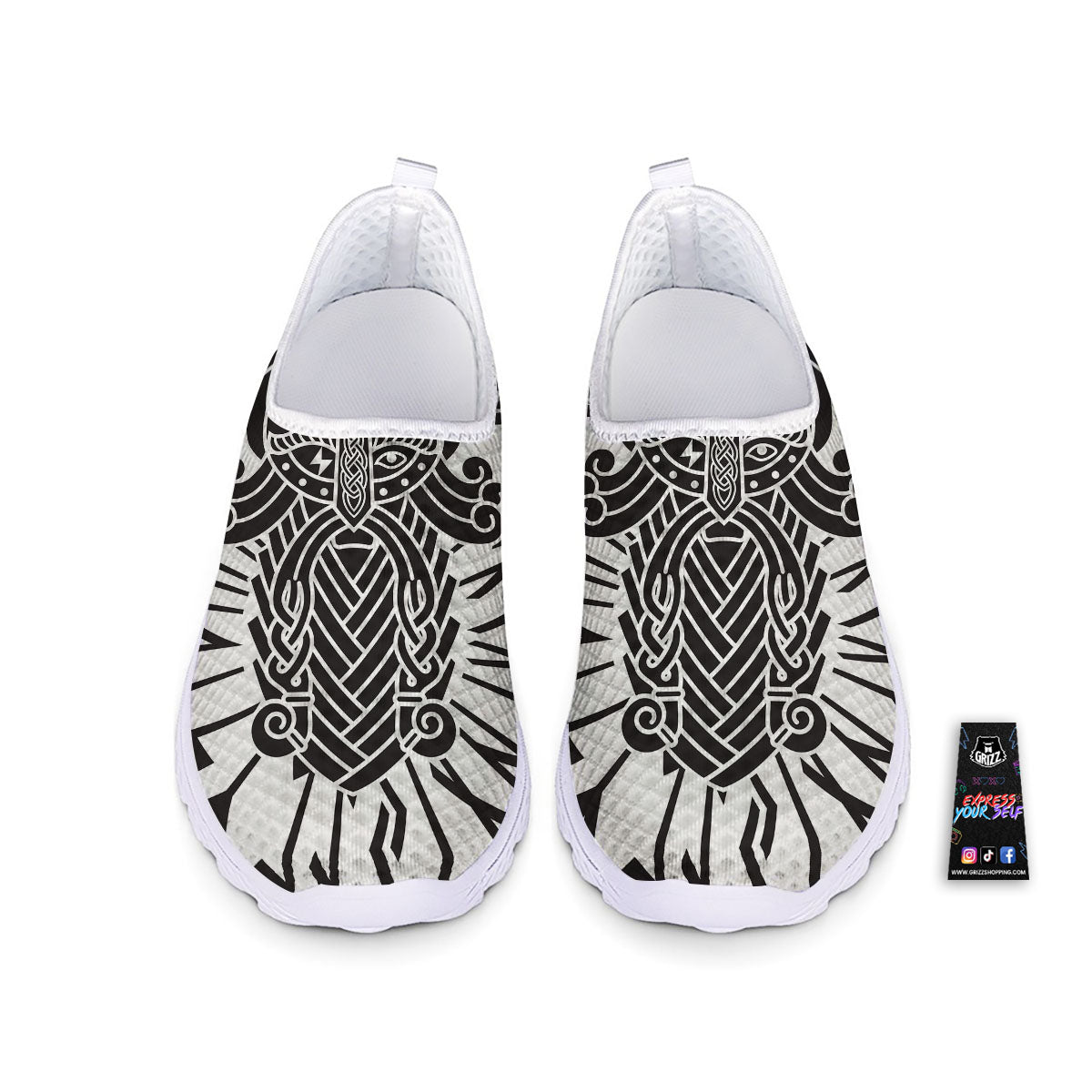Odin God With Muninn And Huginn Print Nurse Shoes-grizzshop