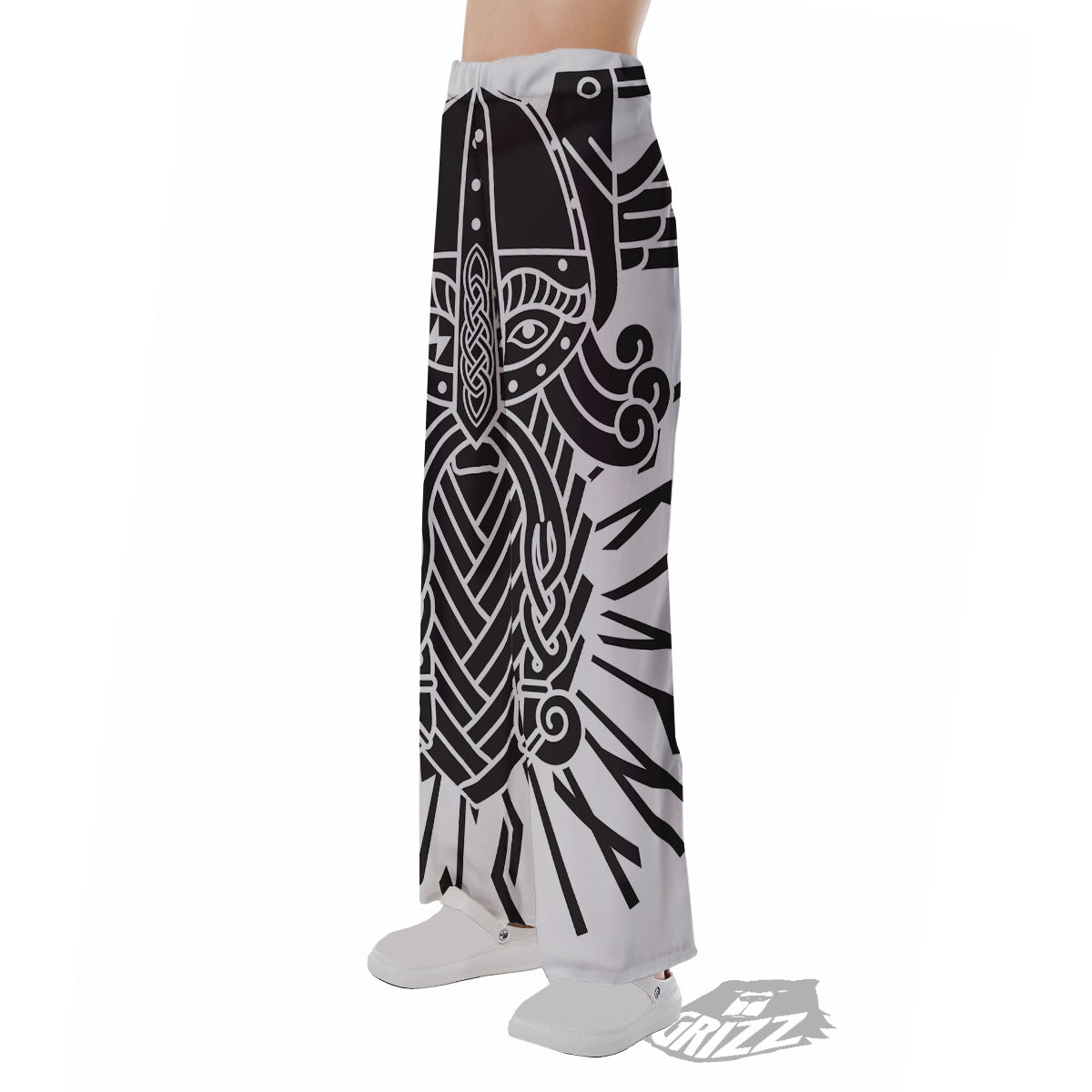 Odin God With Muninn And Huginn Print Pajama Pants-grizzshop