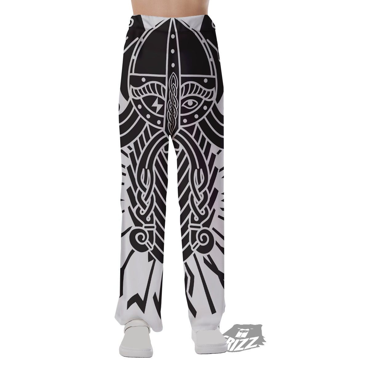 Odin God With Muninn And Huginn Print Pajama Pants-grizzshop