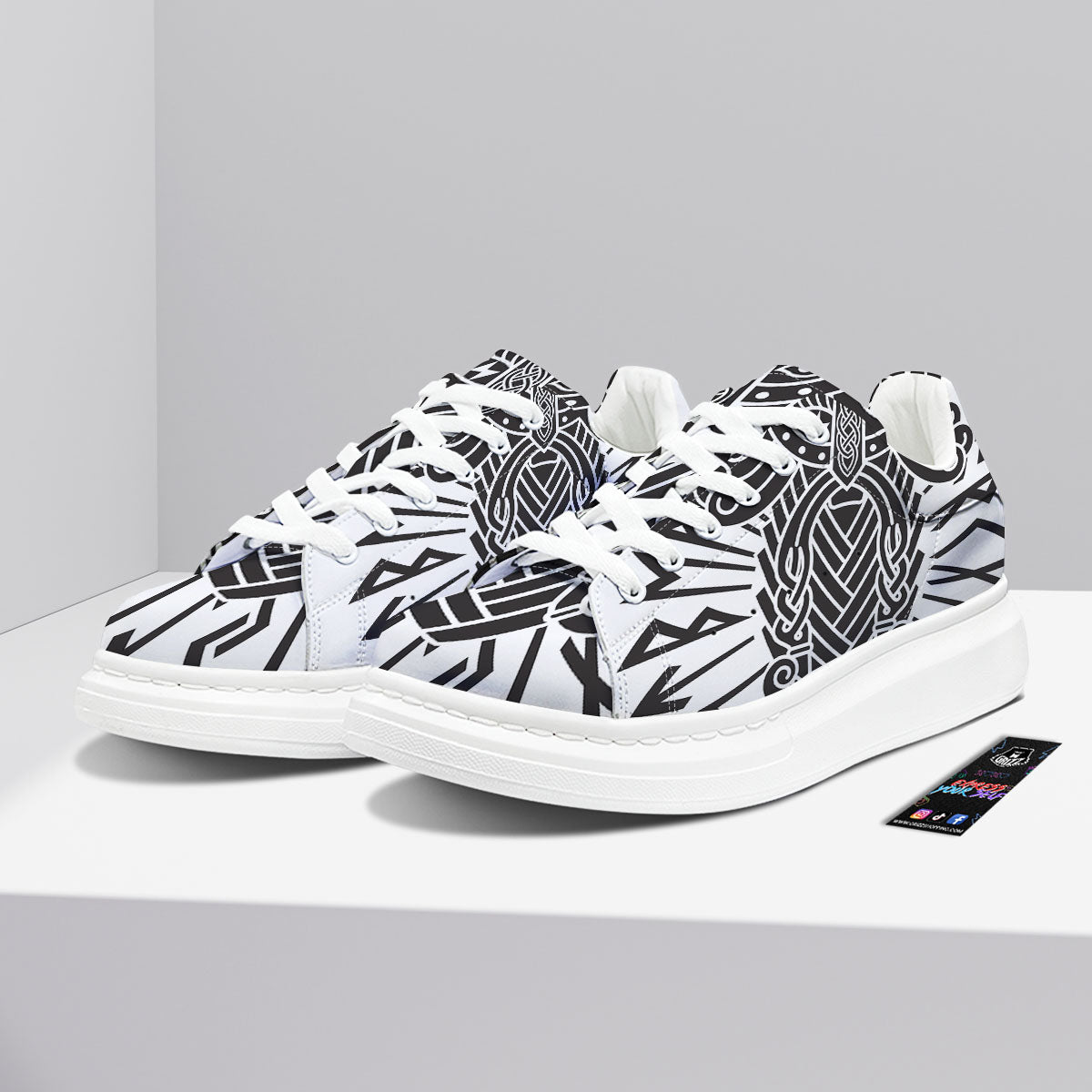 Odin God With Muninn And Huginn Print Platform Shoes-grizzshop