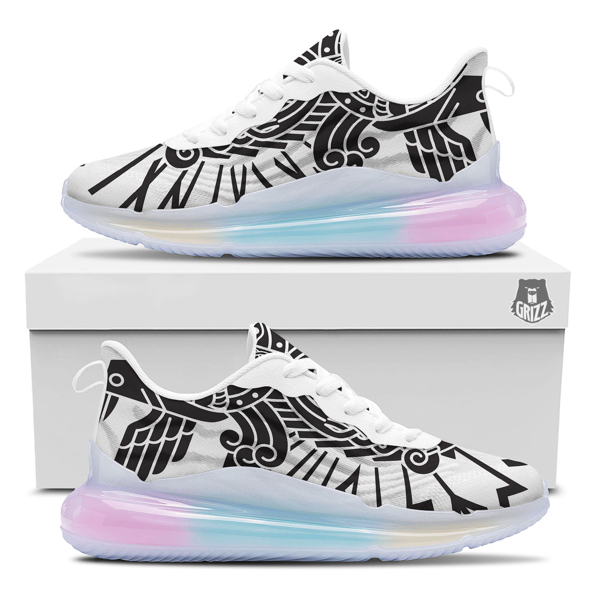 Odin God With Muninn And Huginn Print Running Sneakers-grizzshop
