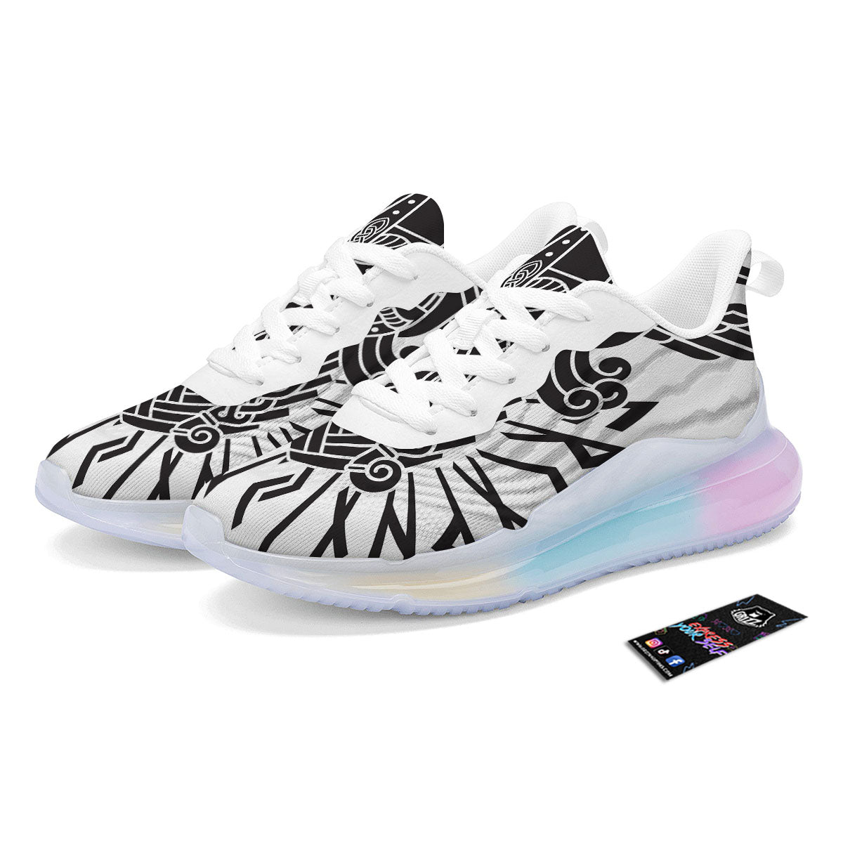 Odin God With Muninn And Huginn Print Running Sneakers-grizzshop