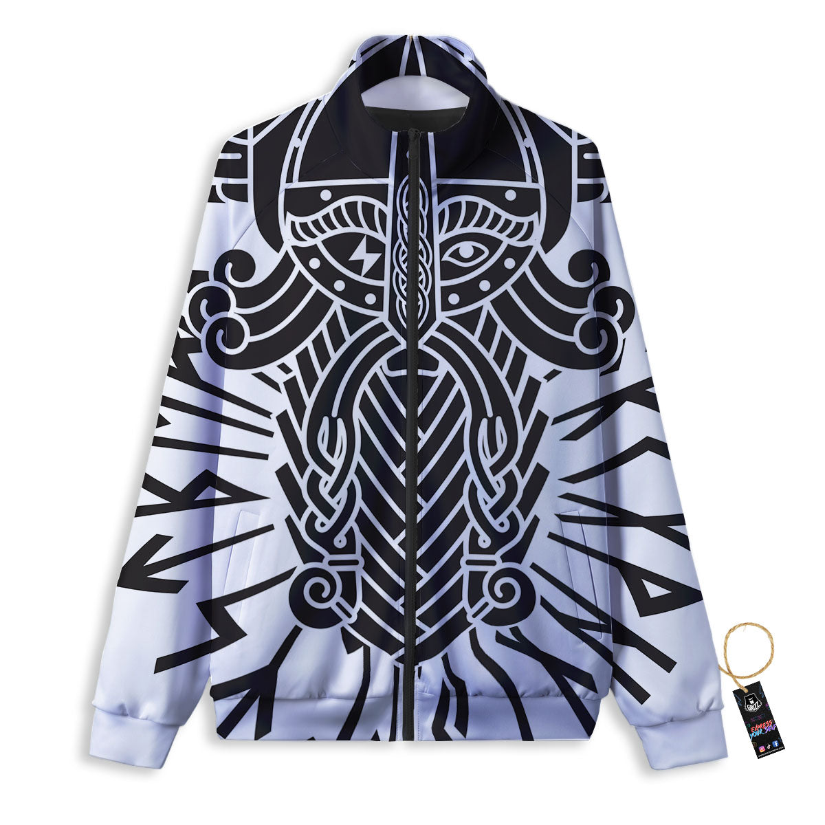 Odin God With Muninn And Huginn Print Track Jacket-grizzshop