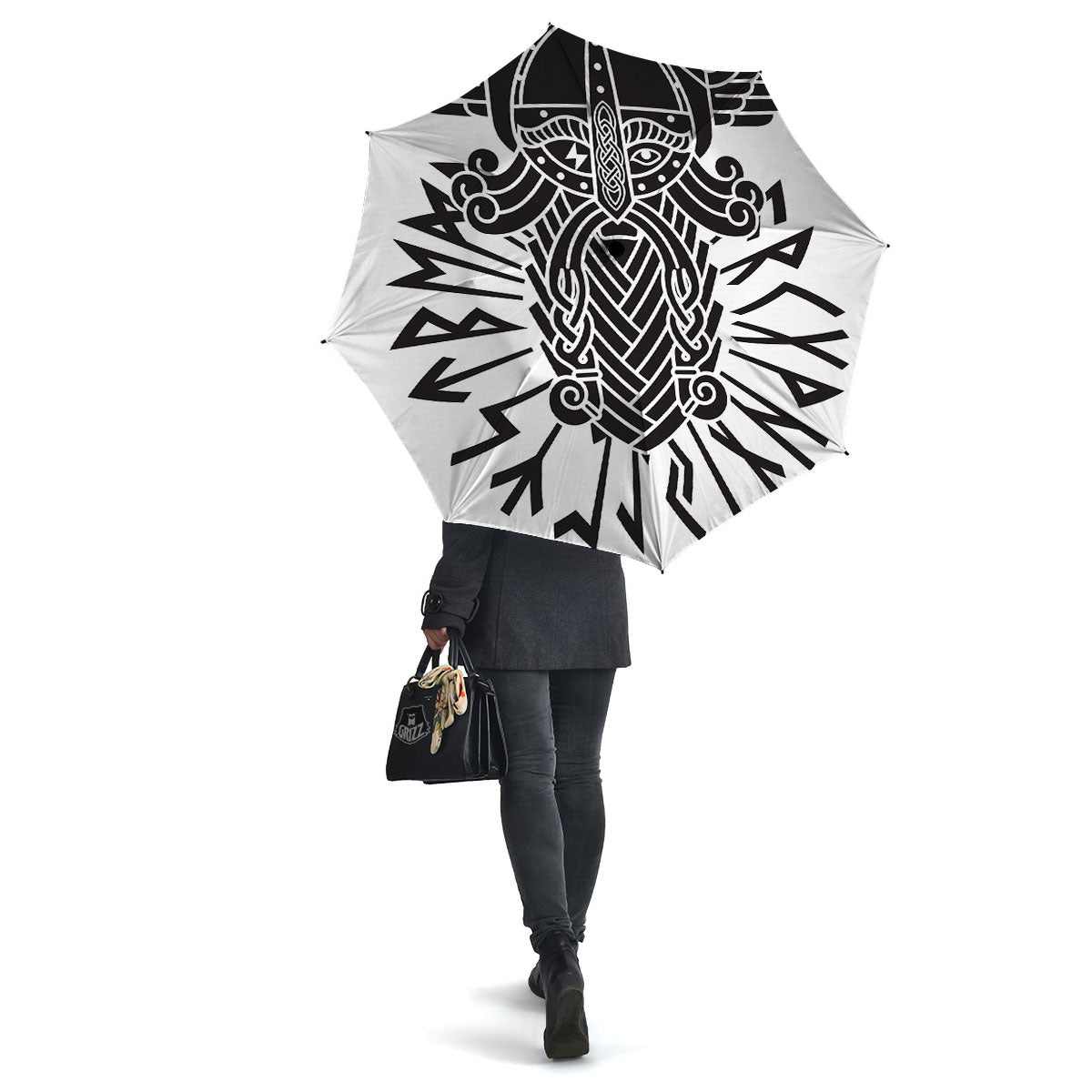 Odin God With Muninn And Huginn Print Umbrella-grizzshop