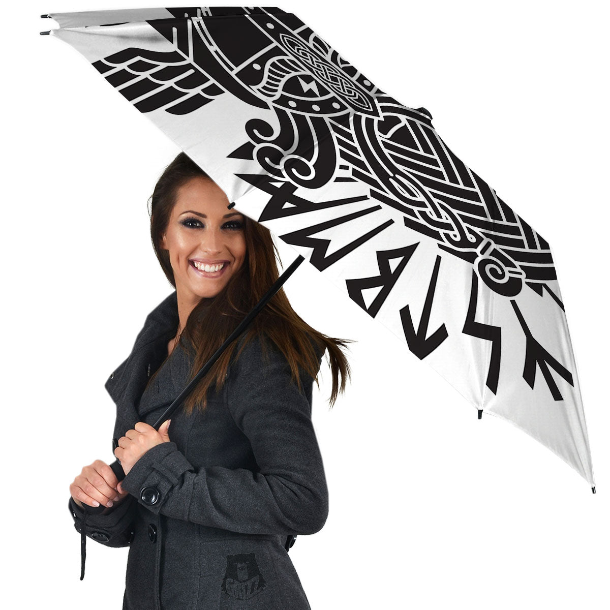 Odin God With Muninn And Huginn Print Umbrella-grizzshop