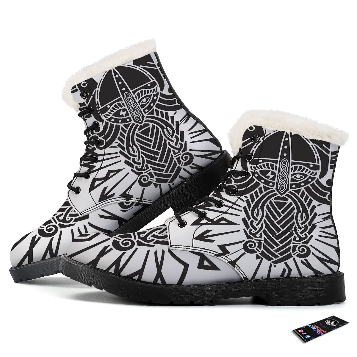 Odin God With Muninn And Huginn Print Winter Boots-grizzshop