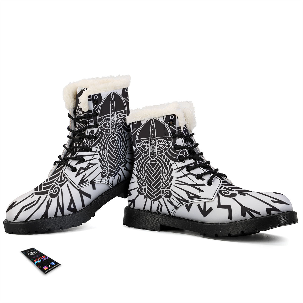 Odin God With Muninn And Huginn Print Winter Boots-grizzshop