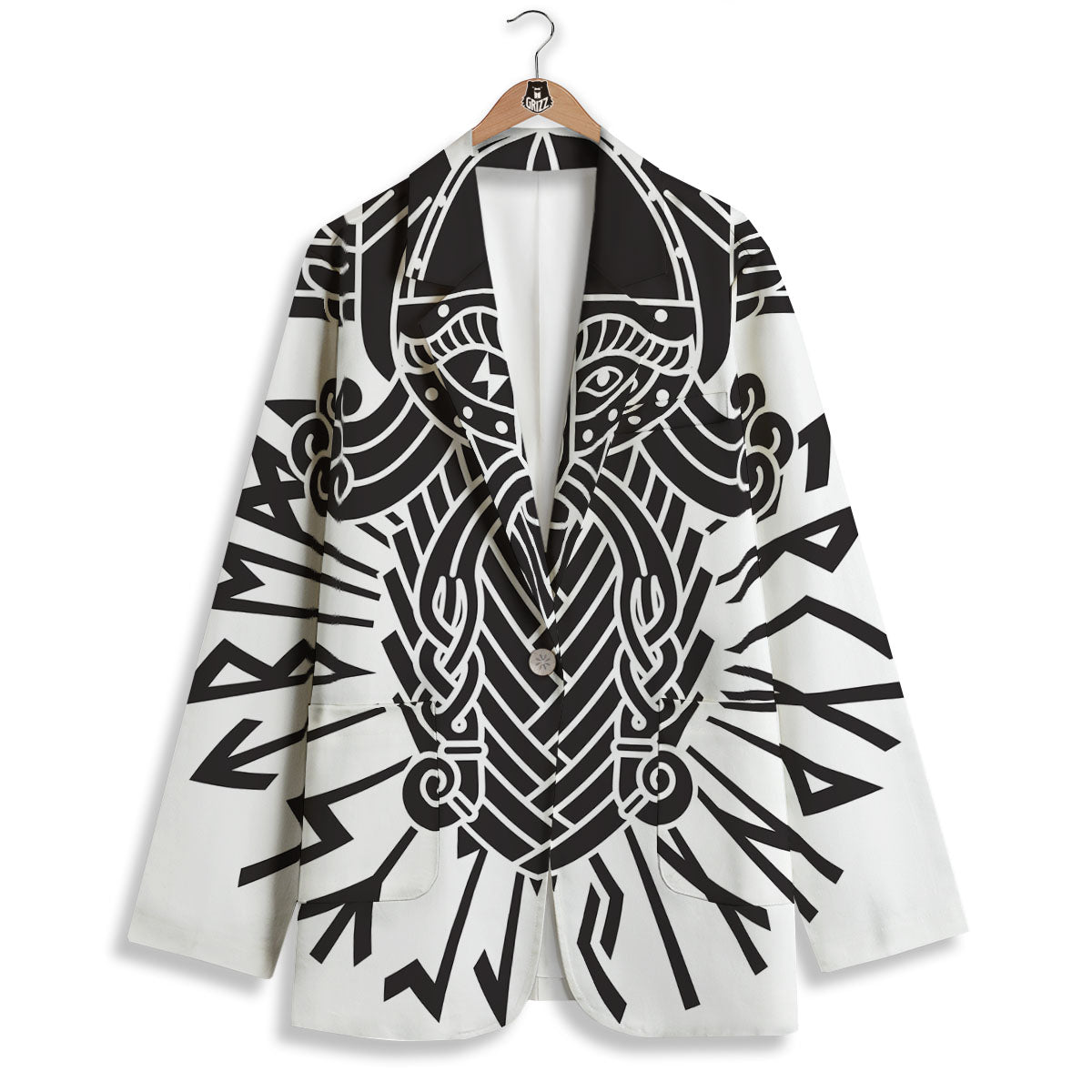 Odin God With Muninn And Huginn Print Women's Blazer-grizzshop