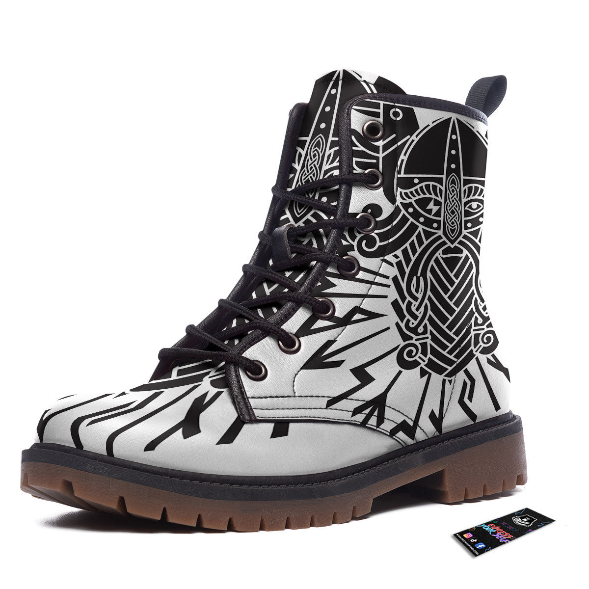 Odin God With Muninn And Huginn Print Work Boots-grizzshop