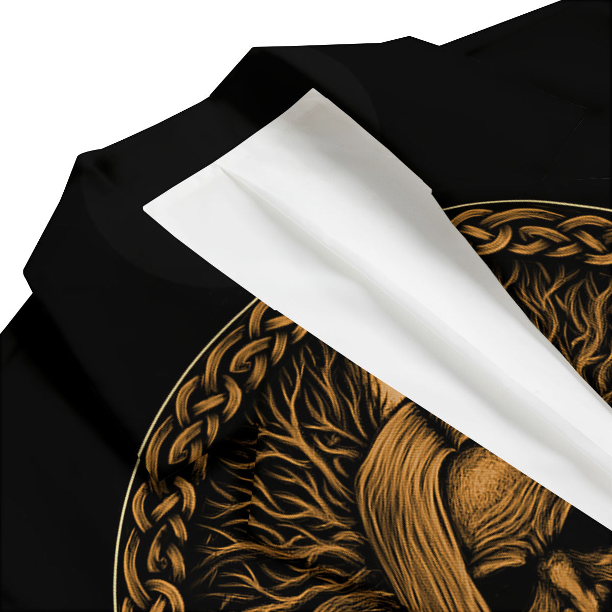Odin Gold With Muninn And Huginn Print Men's Blazer-grizzshop