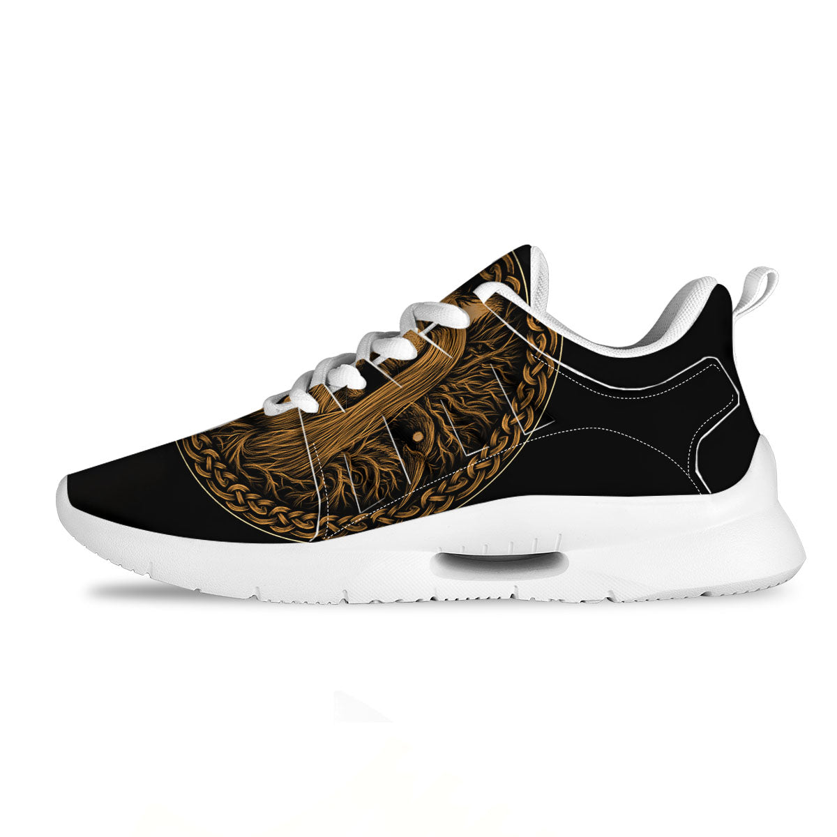 Odin Gold With Muninn And Huginn Print Tennis Shoes-grizzshop