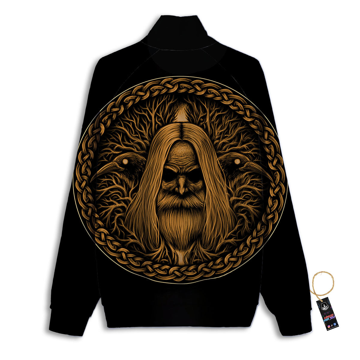 Odin Gold With Muninn And Huginn Print Track Jacket-grizzshop