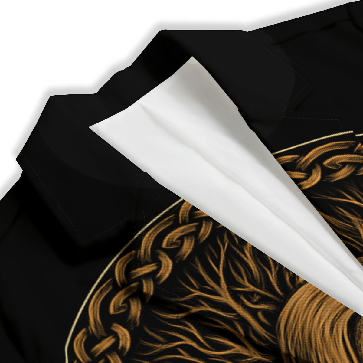 Odin Gold With Muninn And Huginn Print Women's Blazer-grizzshop