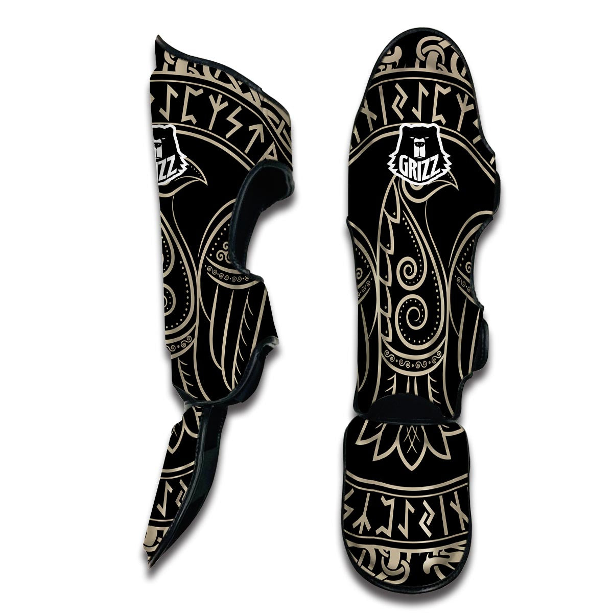 Odin Raven Viking Muay Thai Shin Guards-grizzshop