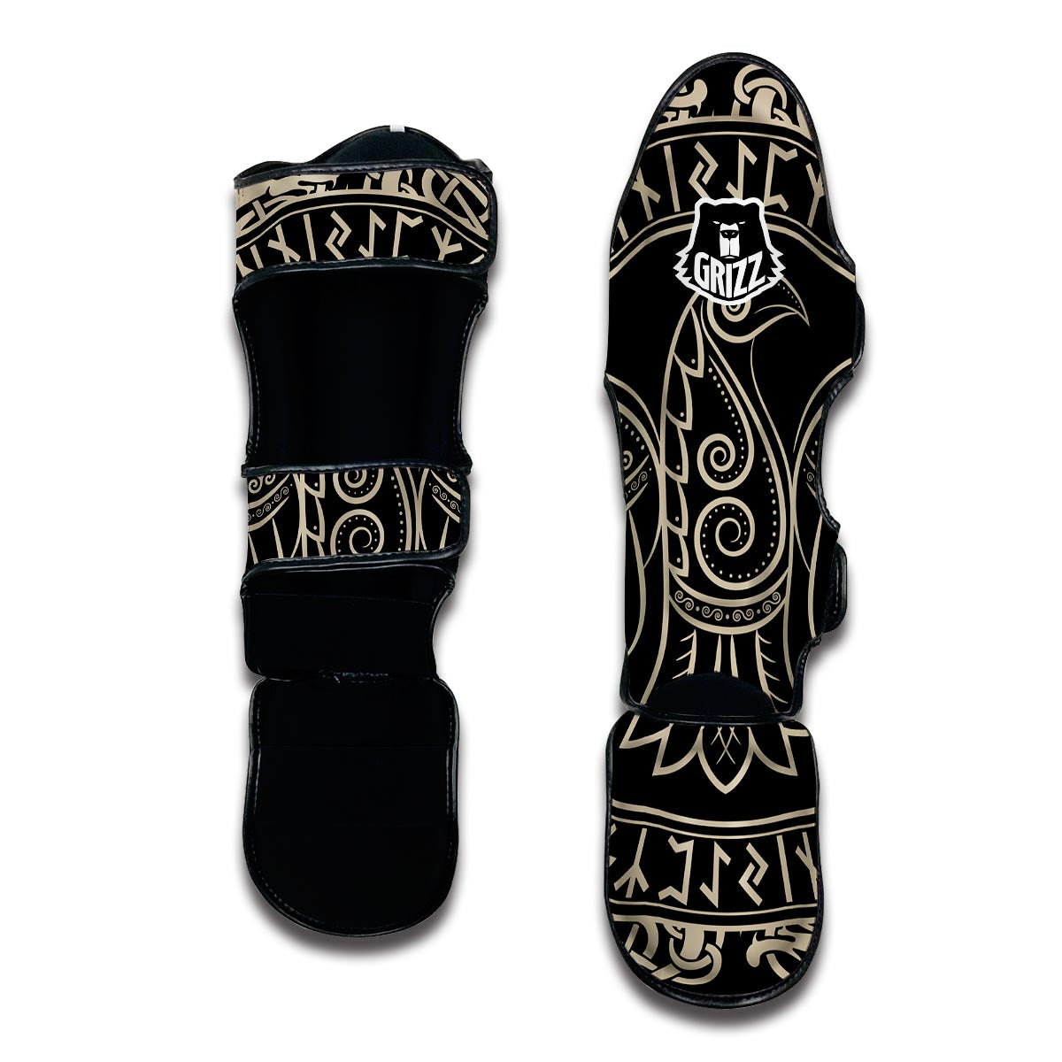 Odin Raven Viking Muay Thai Shin Guards-grizzshop