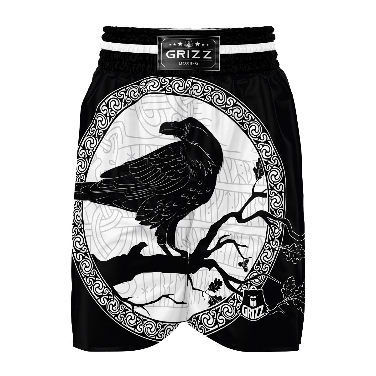 Odin Raven Viking Norse Boxing Shorts-grizzshop