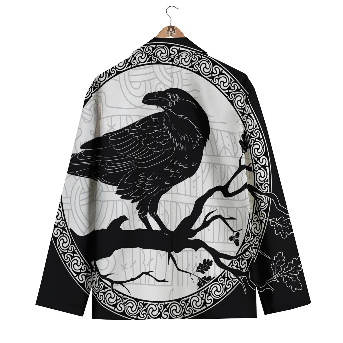 Odin Raven Viking Norse Men's Blazer-grizzshop