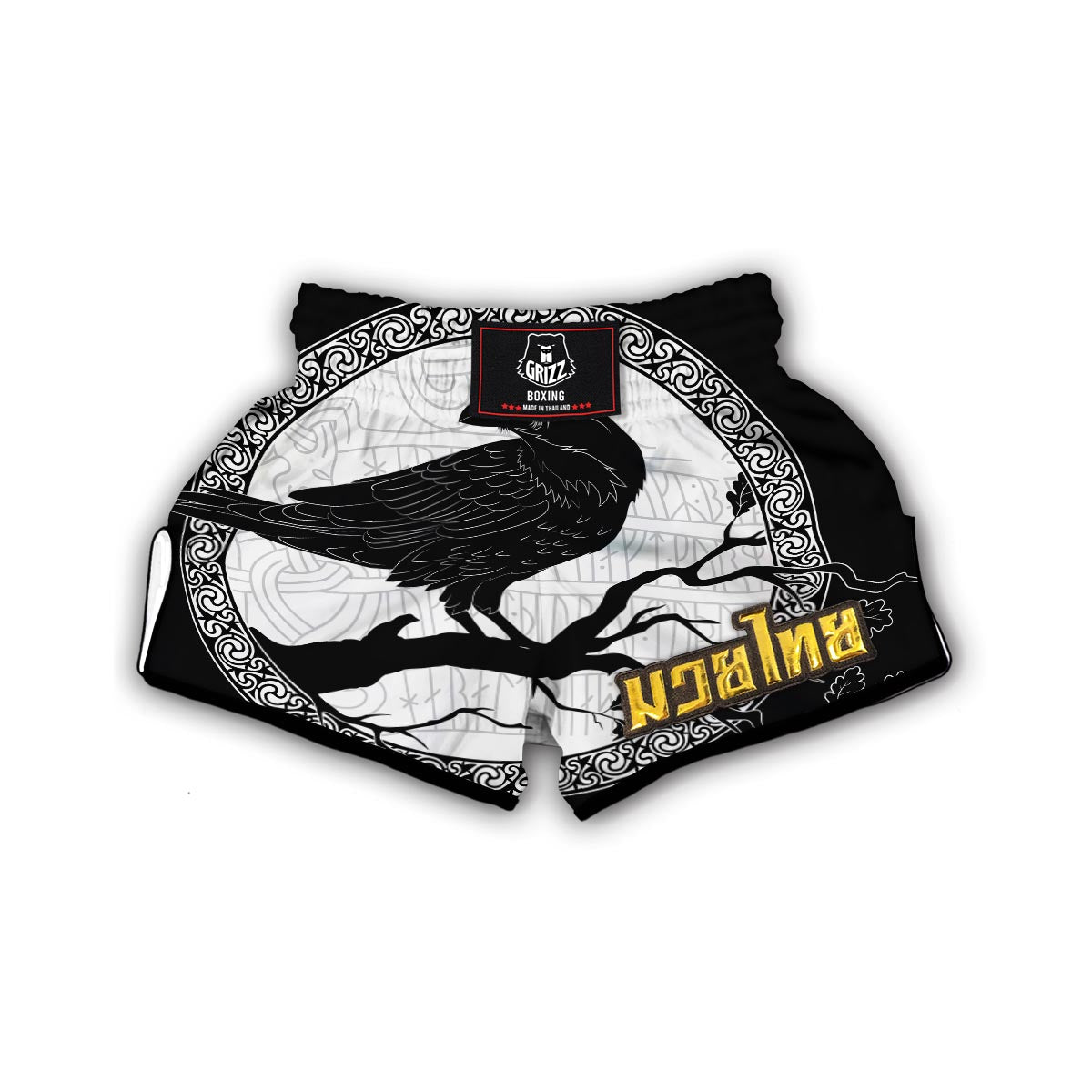 Odin Raven Viking Norse Muay Thai Boxing Shorts-grizzshop