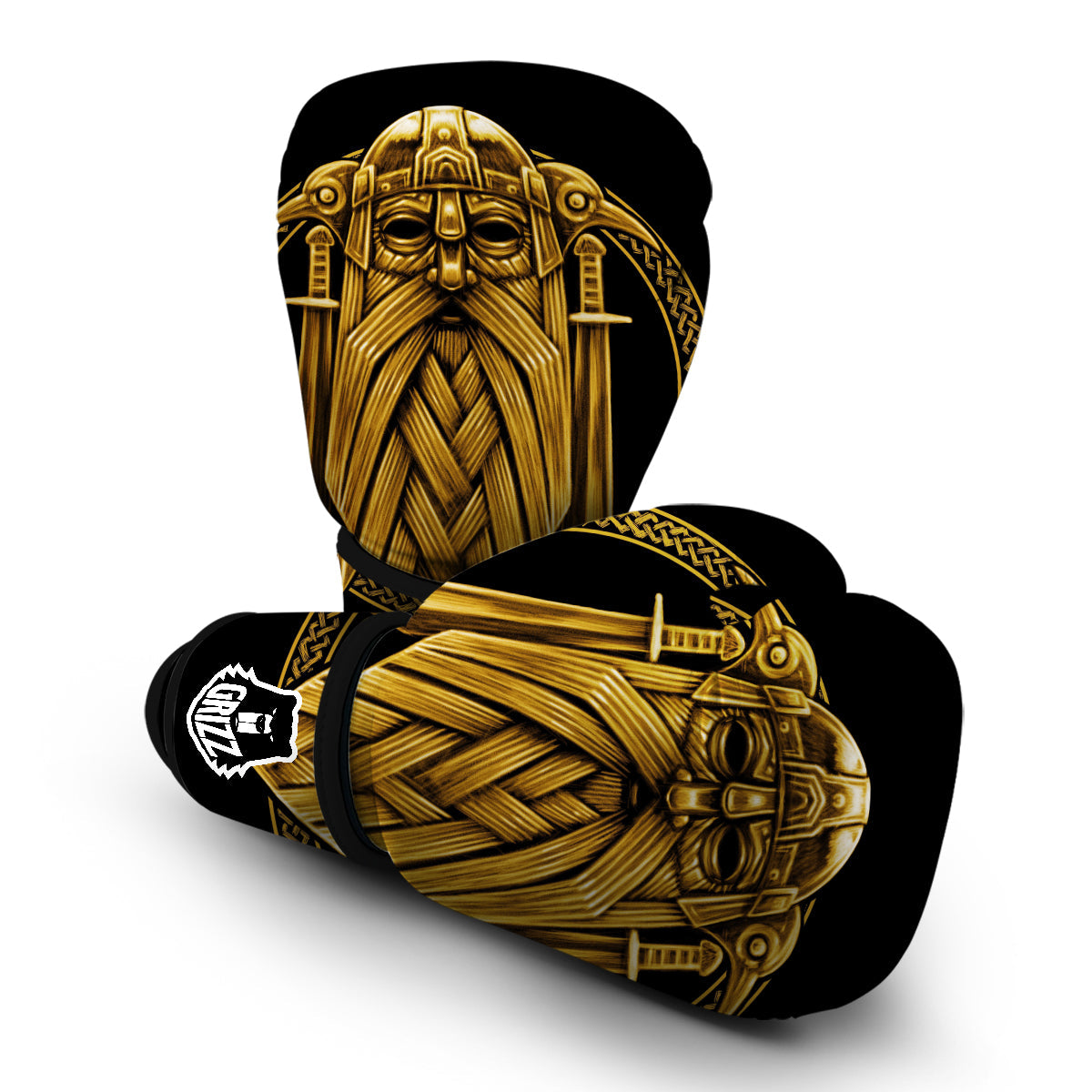 Odin Viking Sword Raven Print Boxing Gloves-grizzshop