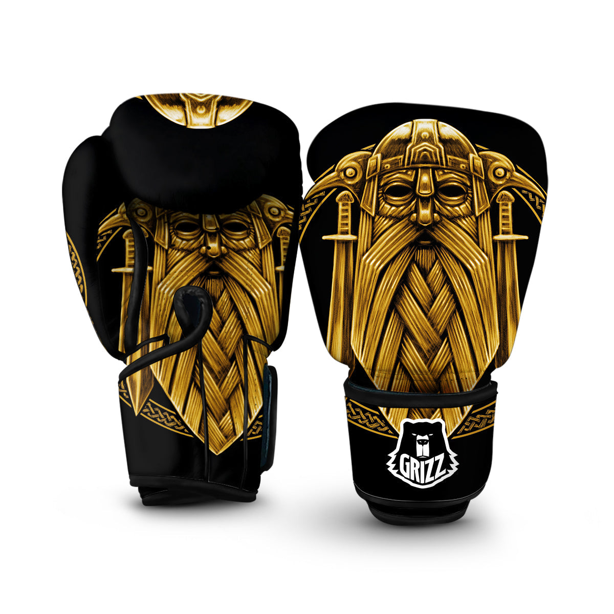 Odin Viking Sword Raven Print Boxing Gloves-grizzshop