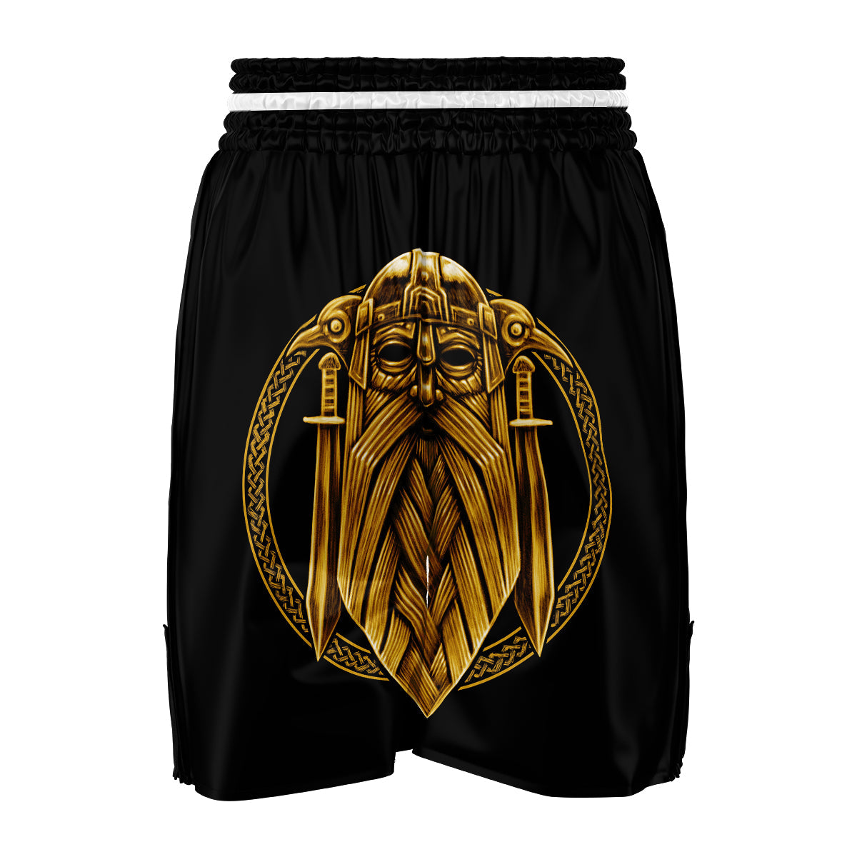 Odin Viking Sword Raven Print Boxing Shorts-grizzshop